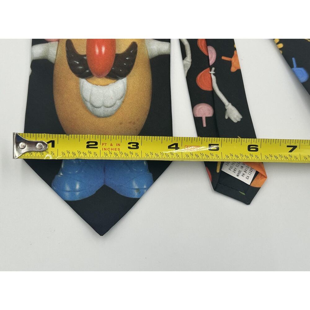 VTG Mr Potato Head Tie Black WallyWear Hasbro 90s Novelty USA Teacher Kidcore - Picture 10 of 10